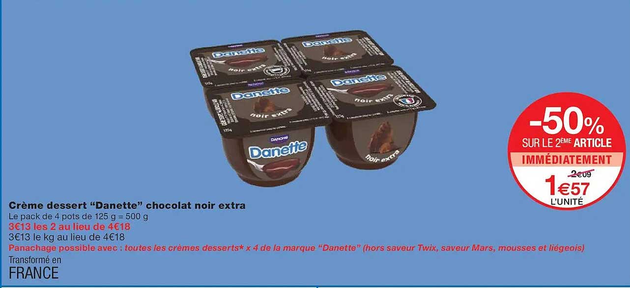 Crème dessert “Danette” chocolat noir extra