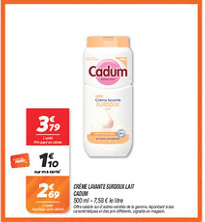 CRÈME LAVANTE SURGRAS LAIT CADUM