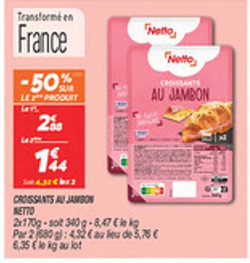 CROISSANTS AU JAMBON NETTO