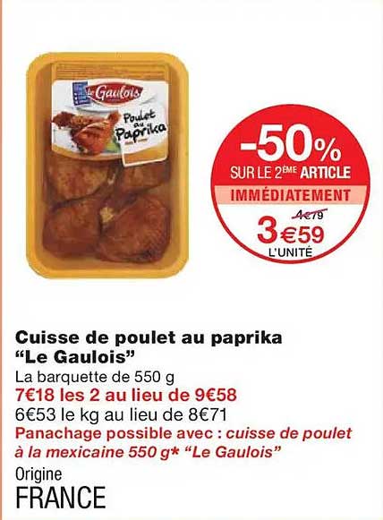 Cuisse de poulet au paprika "Le Gaulois"