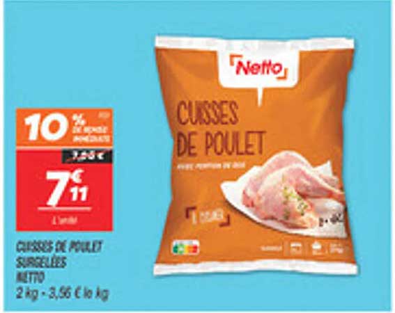CUISSES DE POULET SURGELÉES NETTO 2 kg