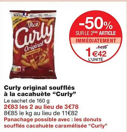Curly original soufflés à la cacahuète “Curly”
