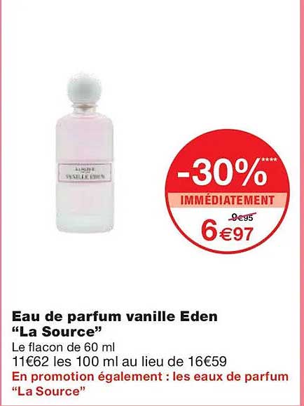 Eau de parfum vanille Eden “La Source”