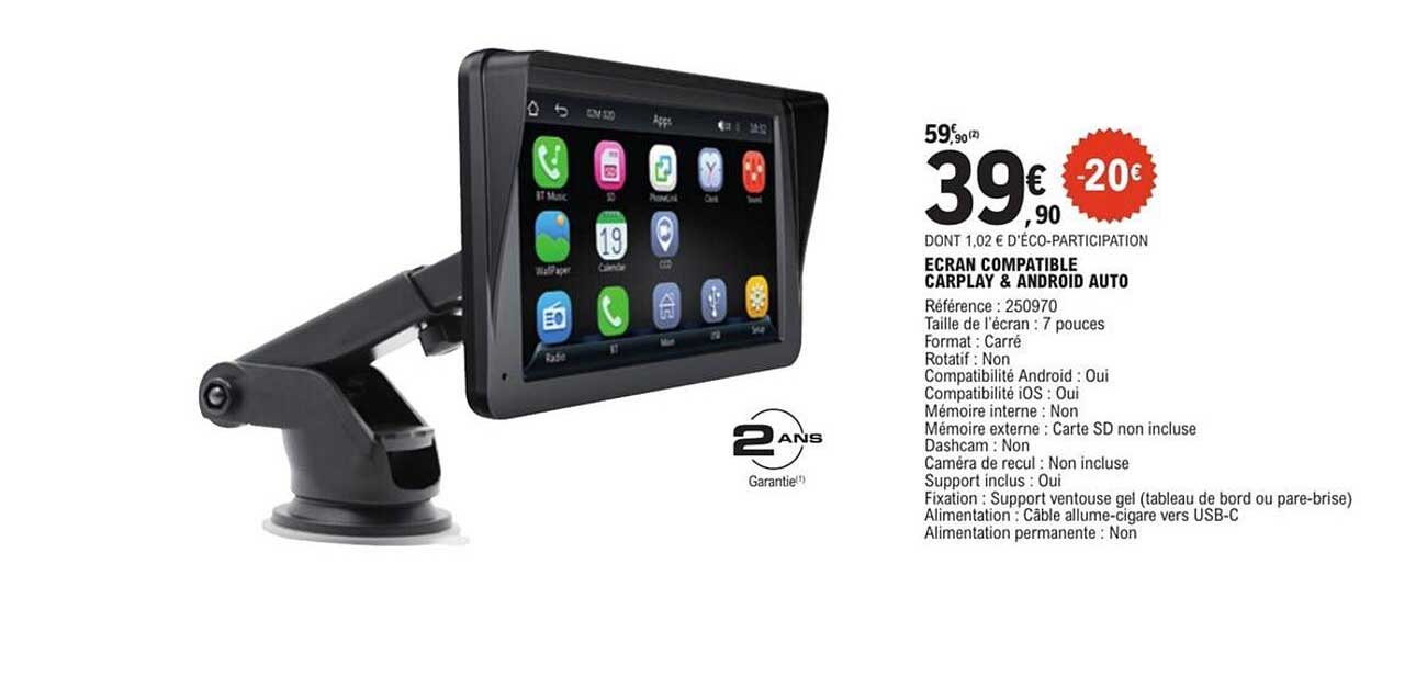 ECRAN COMPATIBLE CARPLAY & ANDROID AUTO