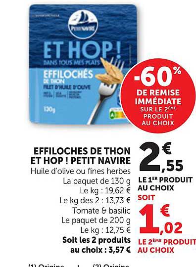 EFFILOCHES DE THON ET HOP ! PETIT NAVIRE