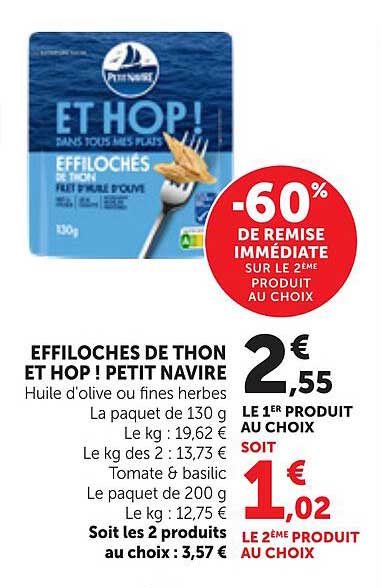 EFFILOCHES DE THON ET HOP ! PETIT NAVIRE