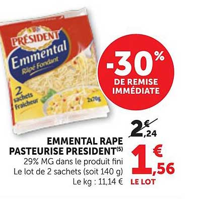EMMENTAL RAPE PASTEURISE PRESIDENT