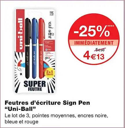 Feutres d’écriture Sign Pen “Uni-Ball”