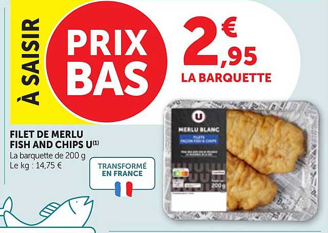 FILET DE MERLU FISH AND CHIPS U(1)