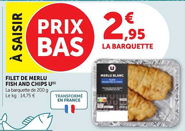 FILET DE MERLU FISH AND CHIPS U(1)