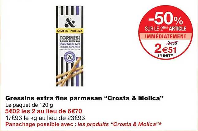 Gressins extra fins parmesan “Crosta & Molica”