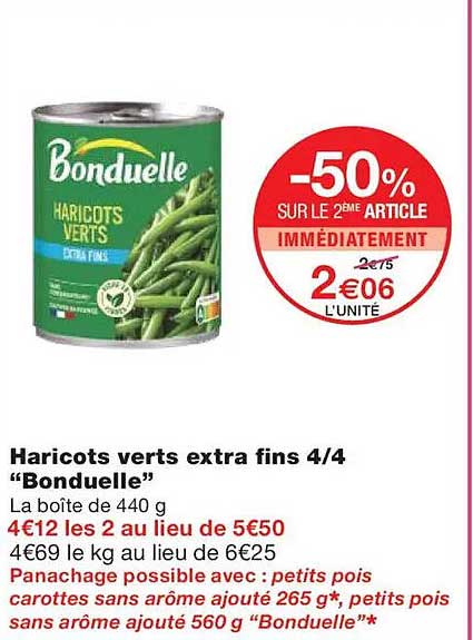 Haricots verts extra fins 4/4 “Bonduelle”