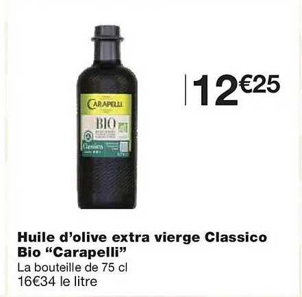 Huile d’olive extra vierge Classico Bio “Carapelli”