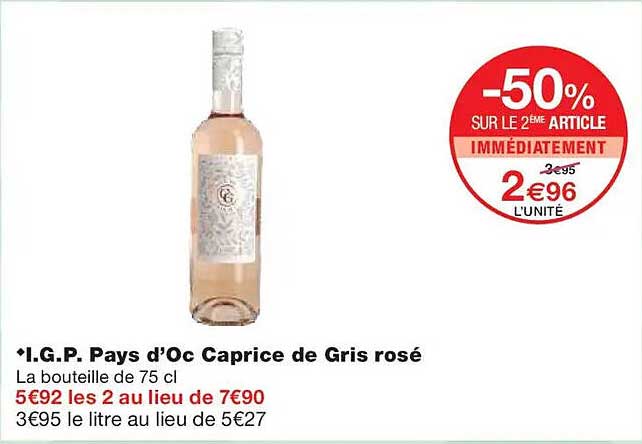 I.G.P. Pays d’Oc Caprice de Gris rosé