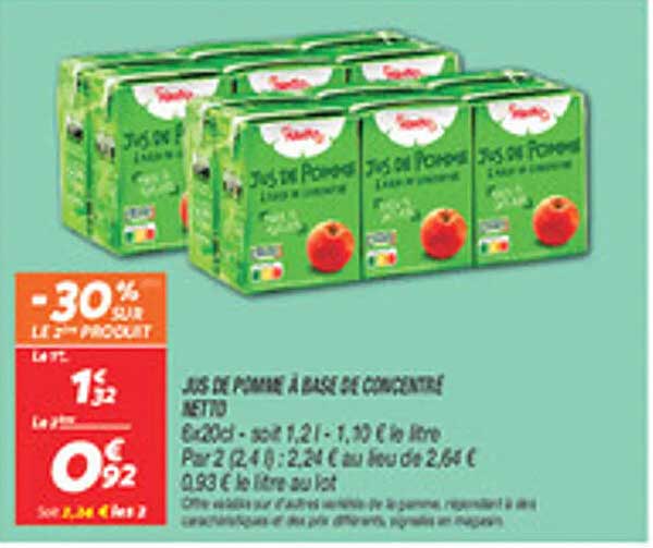 Jus de pomme à base de concentré Netto