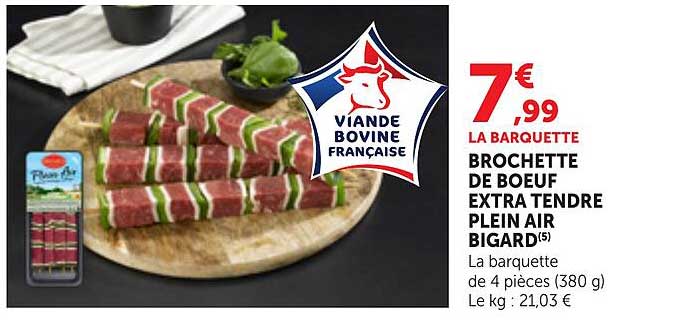 LA BARQUETTE BROCHETTE DE BOEUF EXTRA TENDRE PLEIN AIR BIGARD(5)