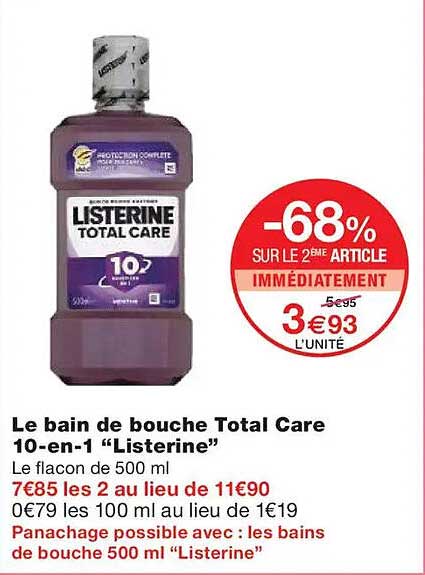 Le bain de bouche Total Care 10-en-1 “Listerine”