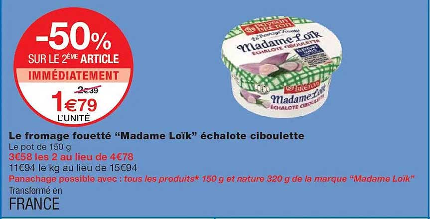 Le fromage fouetté “Madame Loïk” échalote ciboulette