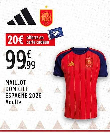 MAILLLOT DOMICILE ESPAGNE 2026 Adulte