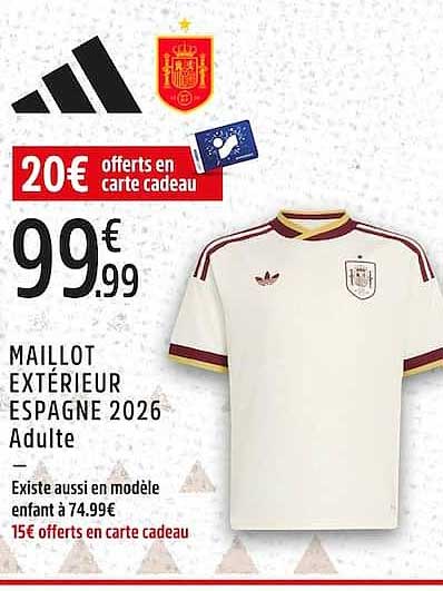 MAILLOT EXTÉRIEUR ESPAGNE 2026 Adulte