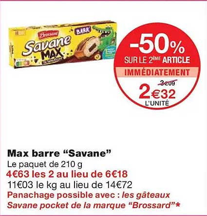 Max barre “Savane”