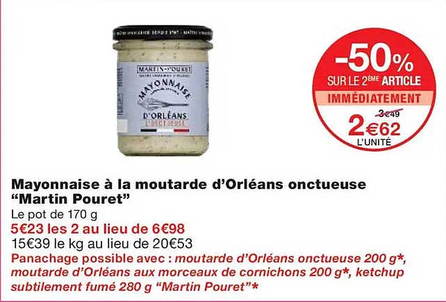 Mayonnaise à la moutarde d’Orléans onctueuse “Martin Pouret”
