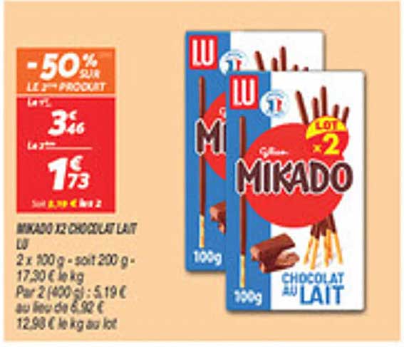 Mikado chocolat au lait