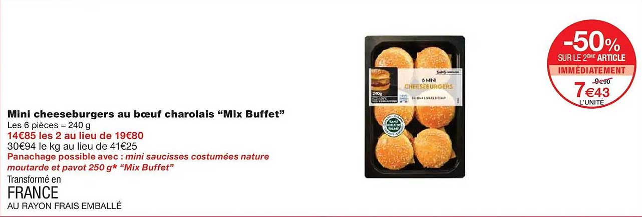 Mini cheeseburgers au boeuf charolais “Mix Buffet”