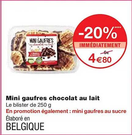 Mini gaufres chocolat au lait