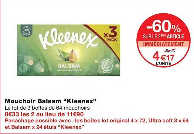 Mouchoir Balsam “Kleenex”