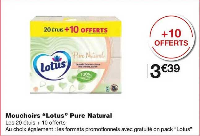 Mouchoirs “Lotus” Pure Natural