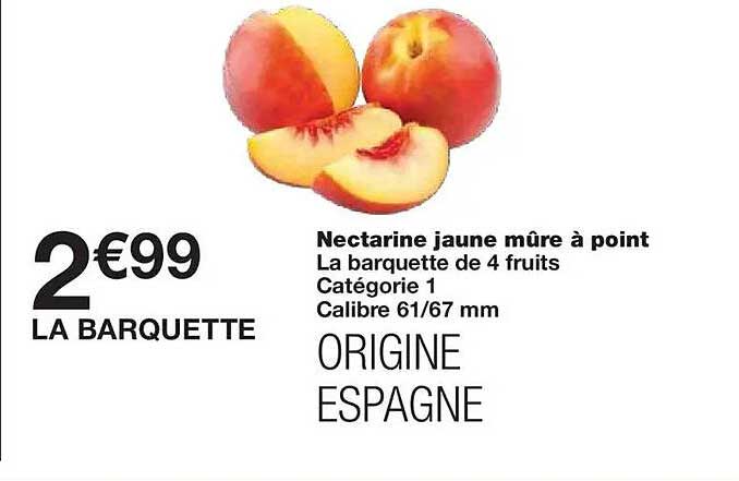 Nectarine jaune mûre à point