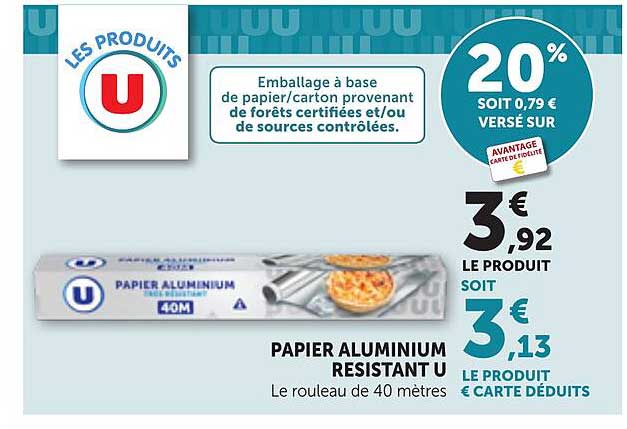 PAPIER ALUMINIUM RESISTANT U