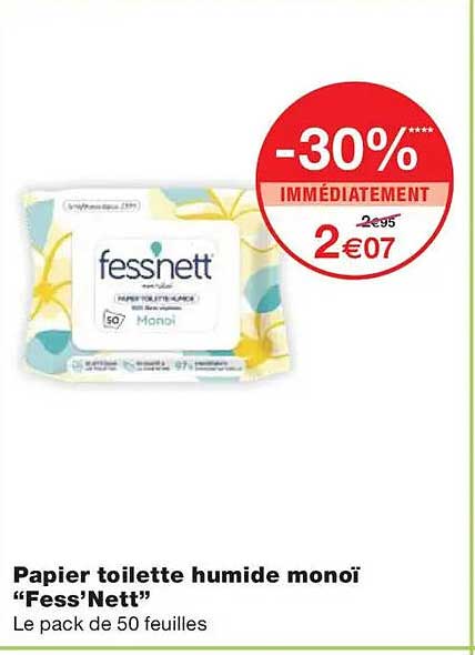 Papier toilette humide monoï “Fess'nett”