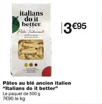 Pâtes au blé ancien italien “Italians do it better”