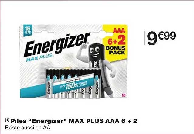 Piles “Energizer” MAX PLUS AAA 6 + 2