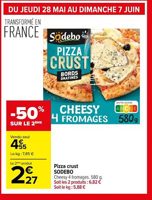 Pizza crust SODEBO Cheesy 4 fromages. 580 g.