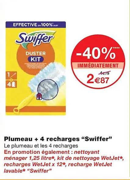 Plumeau + 4 recharges “Swiffer”