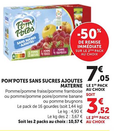 POM'POTES SANS SUCRES AJOUTES MATERNE