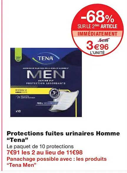 Protections fuites urinaires Homme “Tena”