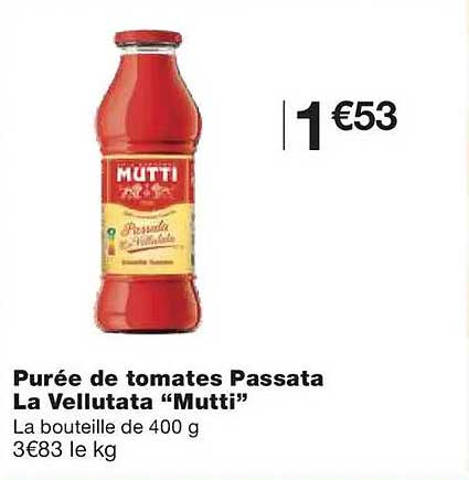 Purée de tomates Passata La Vellutata “Mutti”