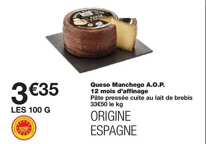 Queso Manchego A.O.P. 12 mois d’affinage