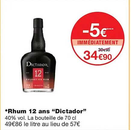 Rhum 12 ans “Dictador”