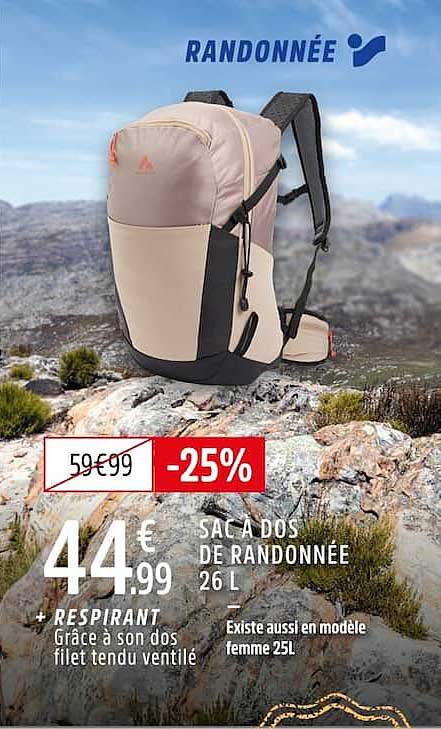 SAC À DOS DE RANDONNÉE 26 L