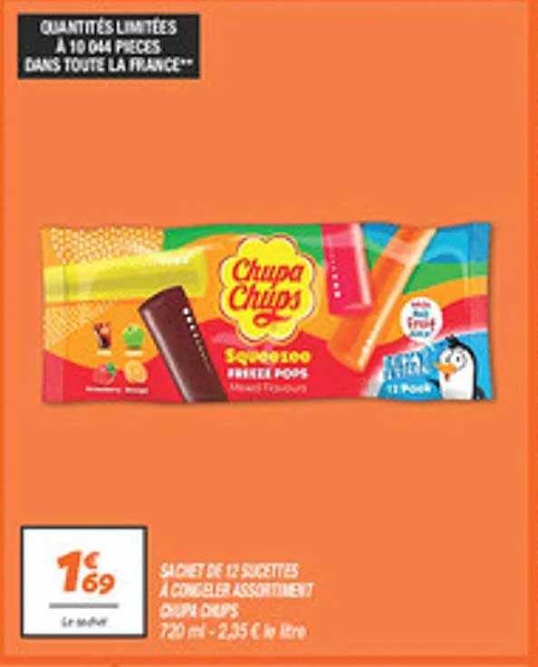 SACHET DE 12 SUCETTES À CROQUER ASSORTIMENT CHUPA CHUPS