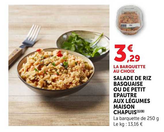 SALADE DE RIZ BASQUAISE OU DE PETIT EPAUTRE AUX LÉGUMES MAISON CHAPUIS