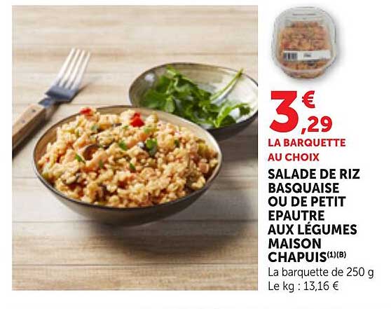 SALADE DE RIZ BASQUAISE OU DE PETIT EPEAUTRE AUX LEGUMES MAISON CHAPUIS