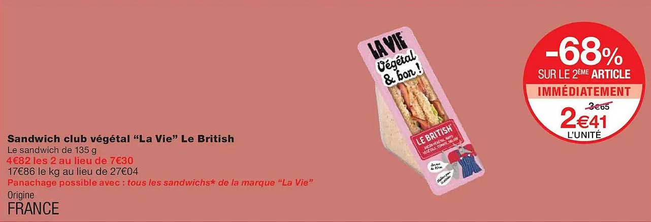 Sandwich club végétal “La Vie” Le British