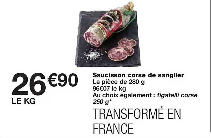 Saucisson corse de sanglier
