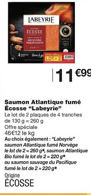 Saumon Atlantique fumé Écosse “Labeyrie”